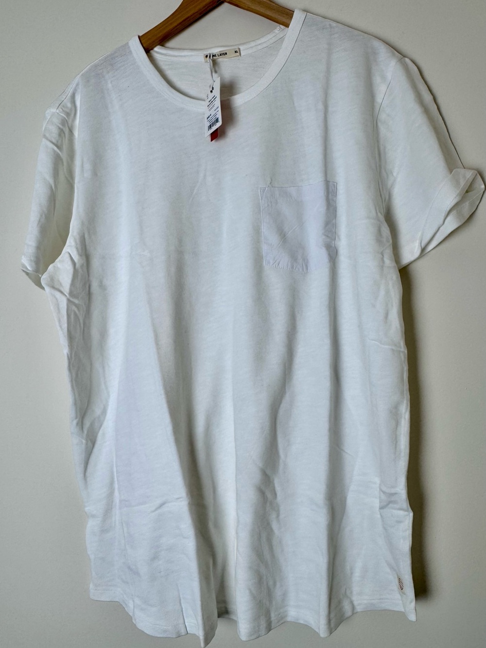 Marine Layer Heavy Slub Pocket Tee Antique Cream Size XL NWT